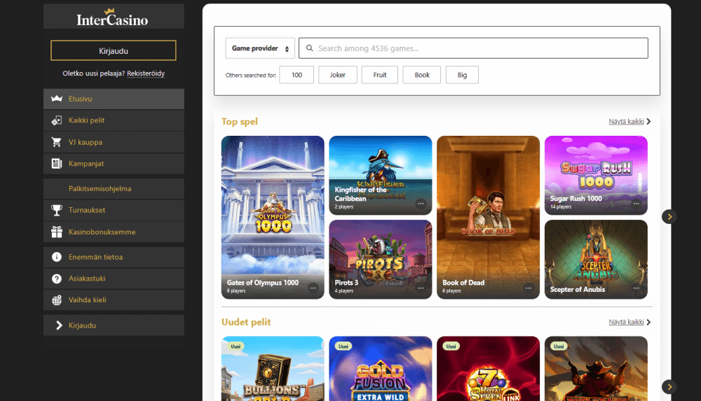 InterCasino pelit